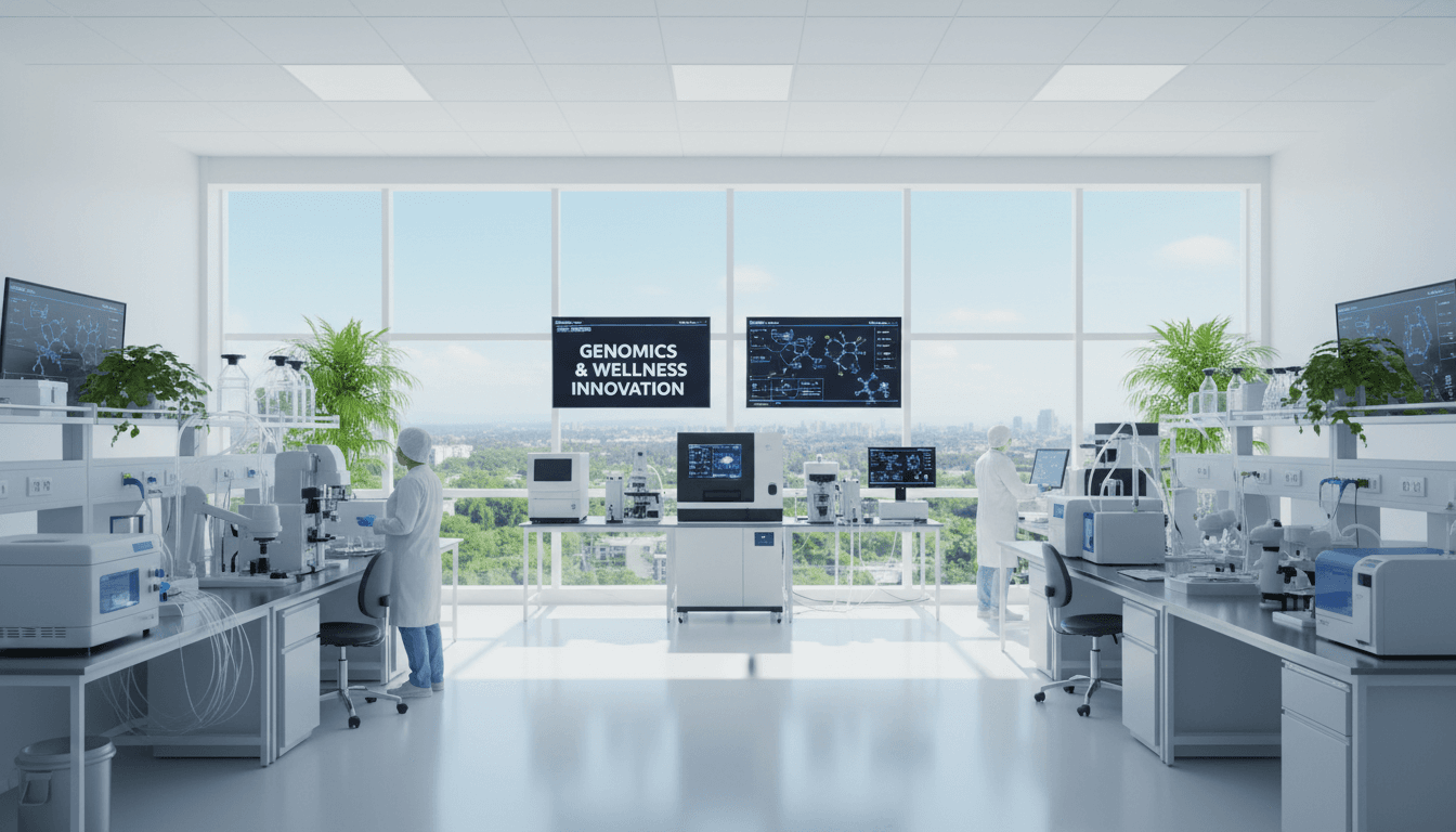 Modern healthcare laboratory with medical equipment and bright professional setting